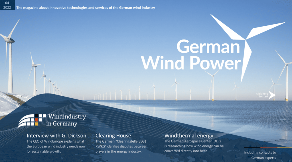 Abbildung des Covers vom German Wind Power Magazin, Ausgabe 04-2022